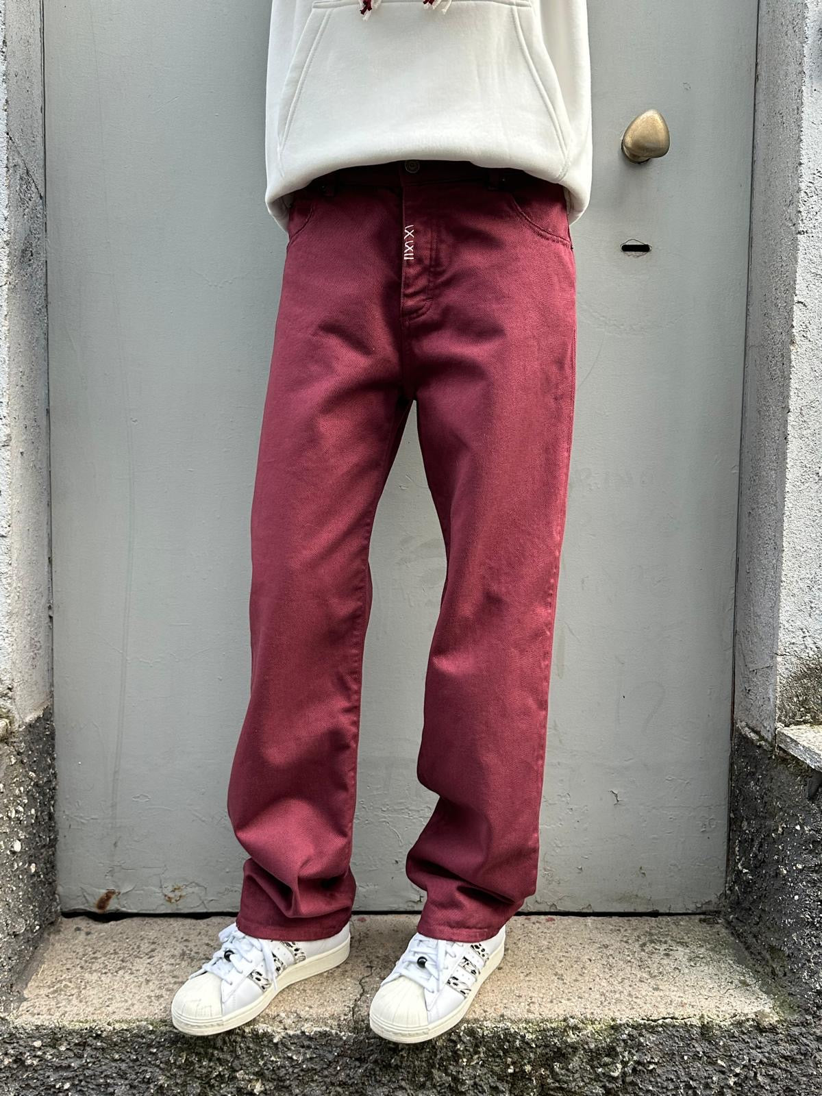 JEANS WIDE Col.BURGUNDY