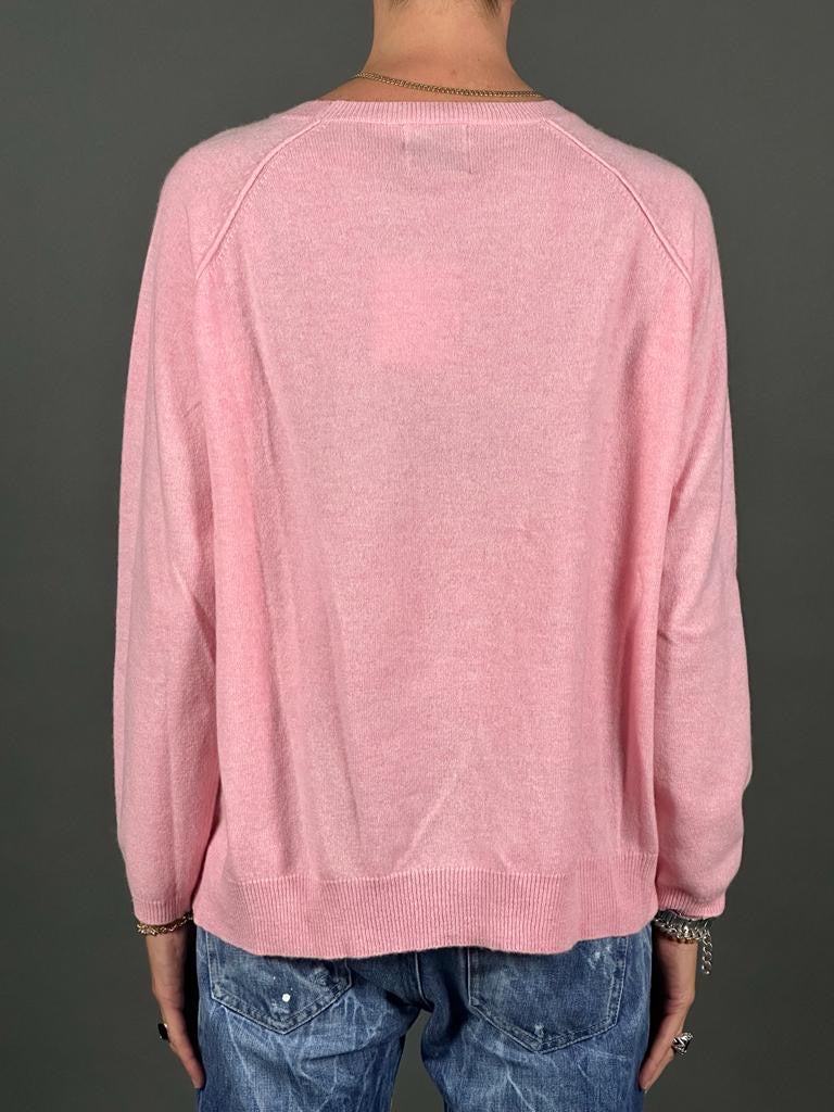 PULLOVER CASHMERE CRYSTAL PINK