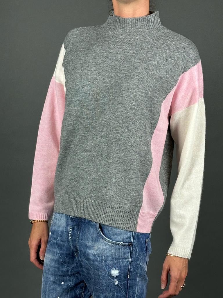 PULLOVER CASHMERE COLOR BLOCK