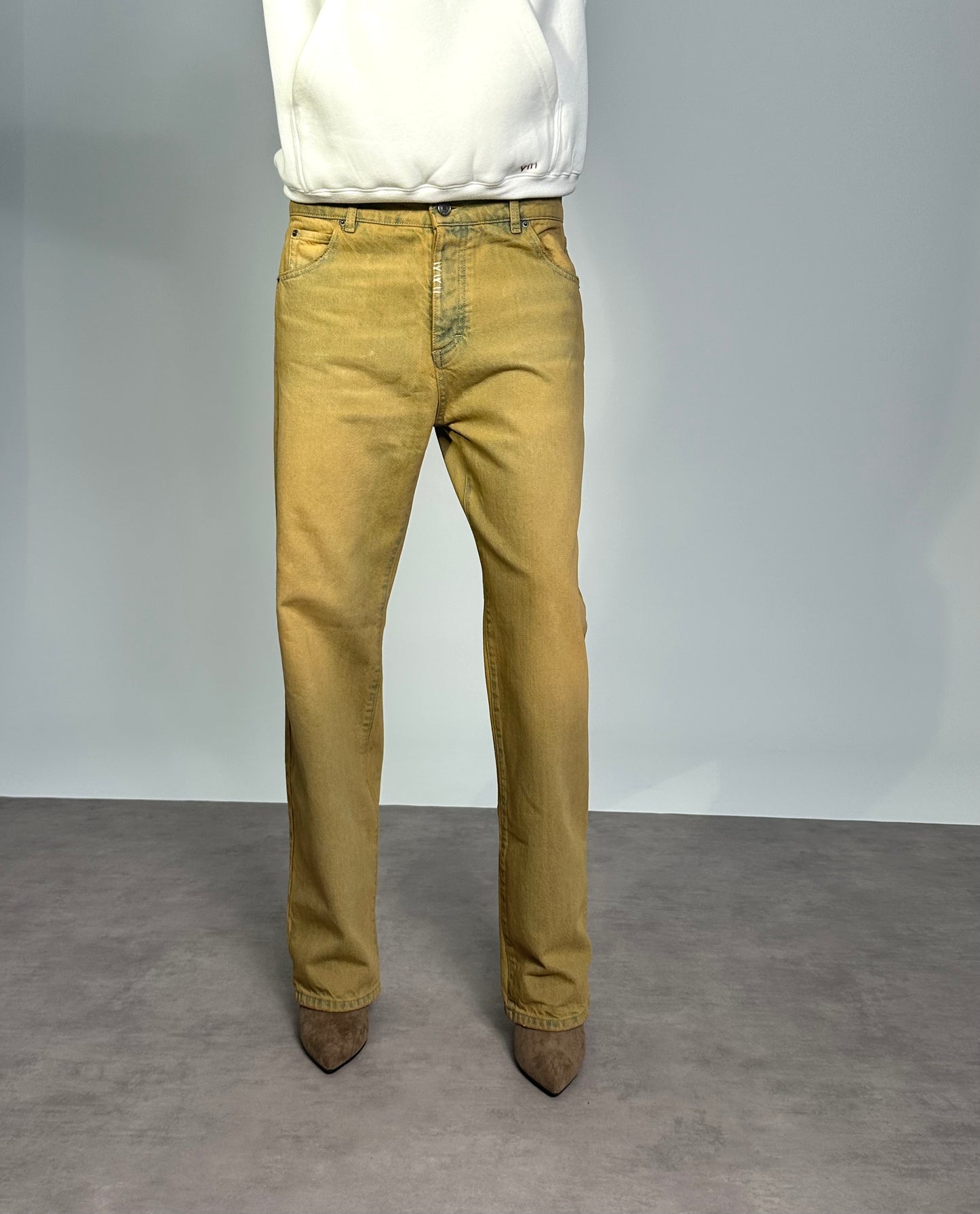 JEANS WIDE Col. MUSTARD BLEACH