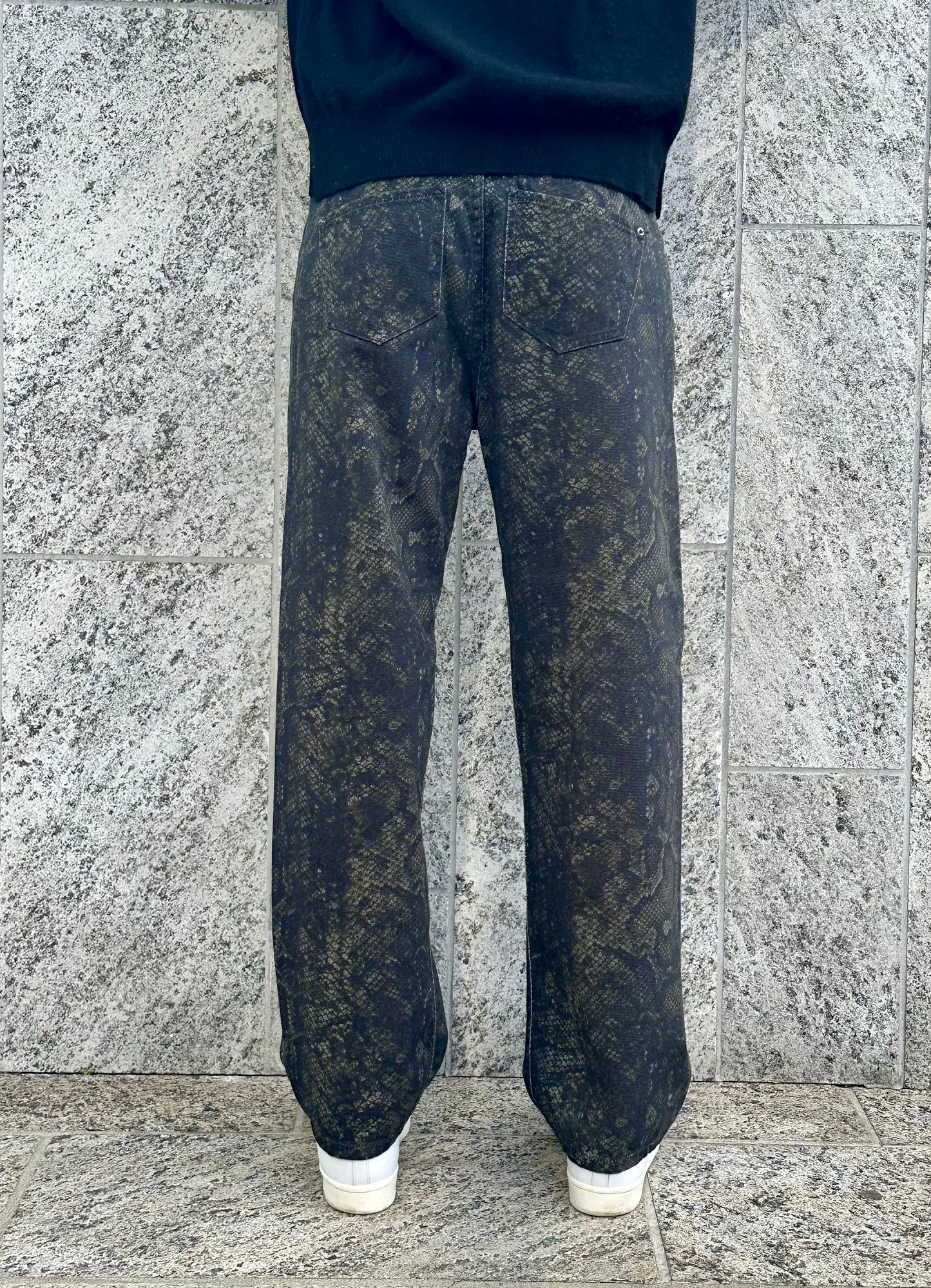 JEANS WIDE Col. GREEN PYTHON
