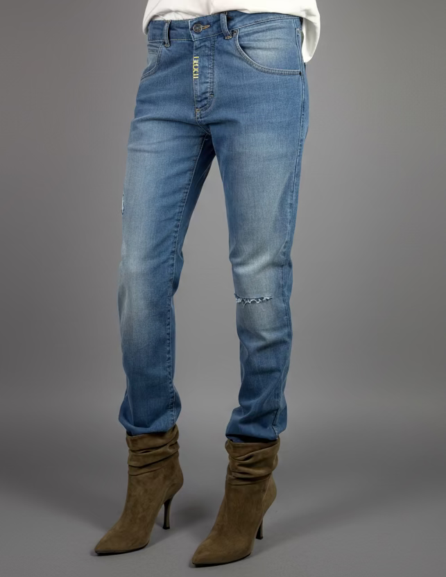 JEANS REGULAR col.STONE RIP