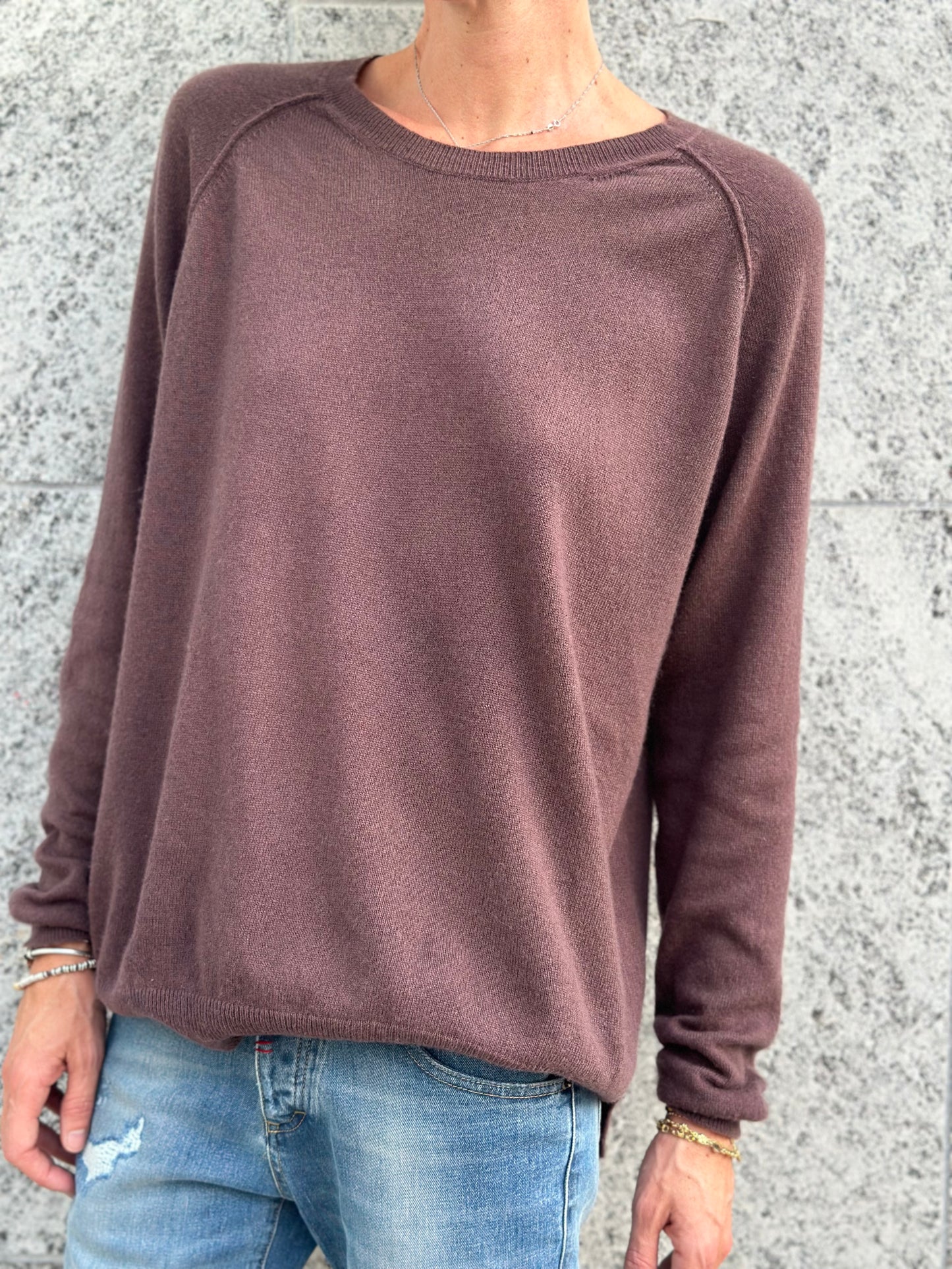 PULLOVER CAHSMERE CREWNECK WINE