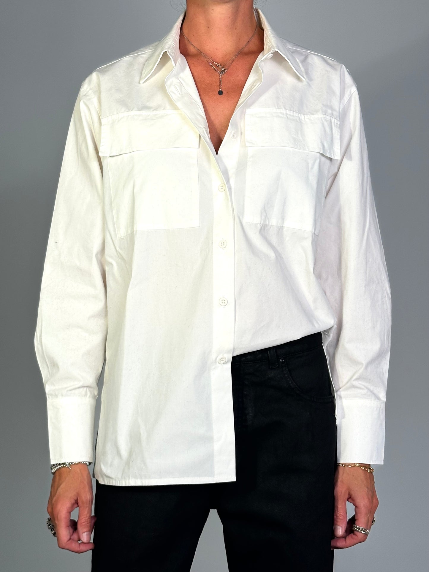 OVERSIZE CARGO SHIRT WHITE
