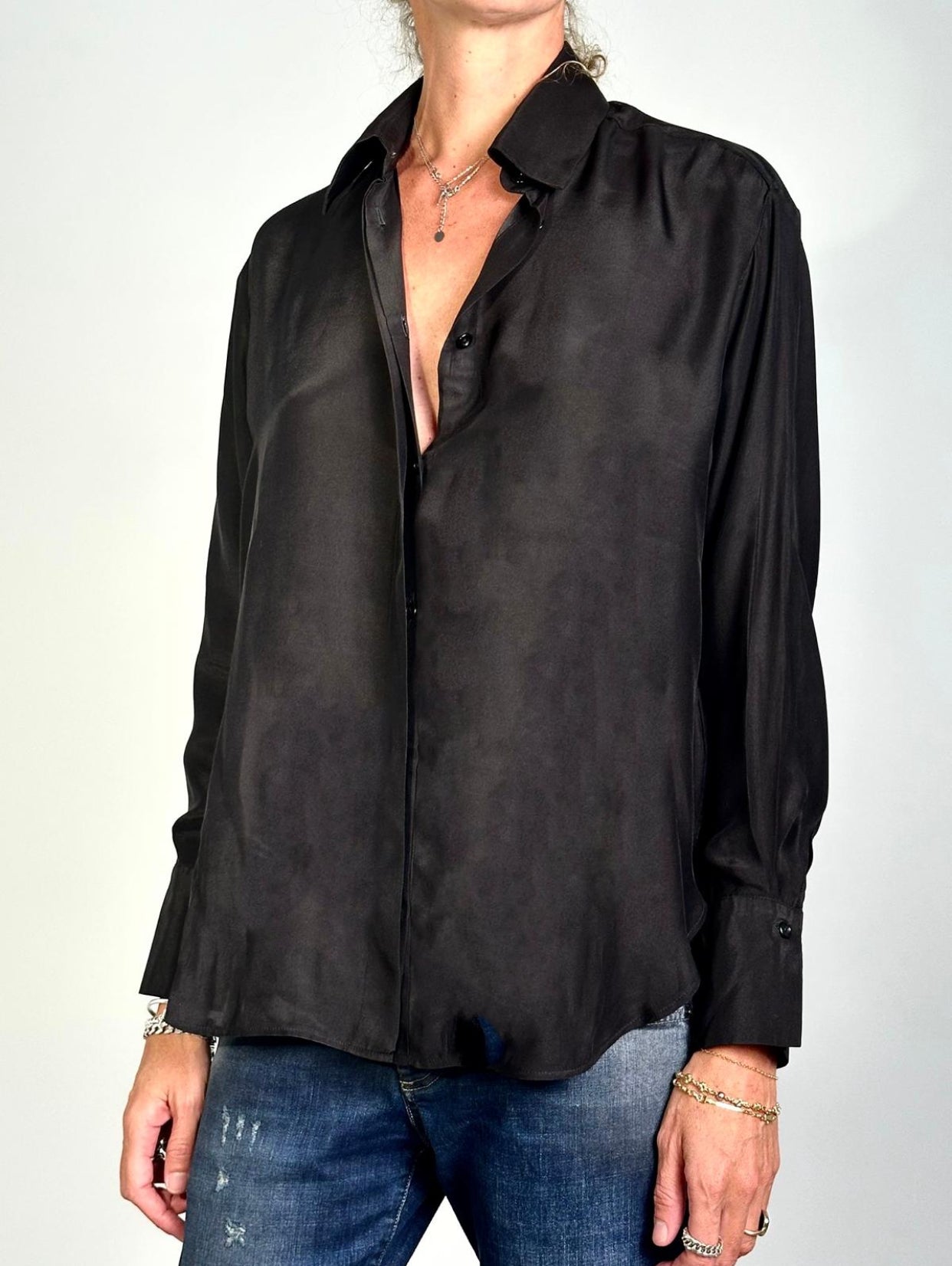 COZY SHIRT BLACK SILK
