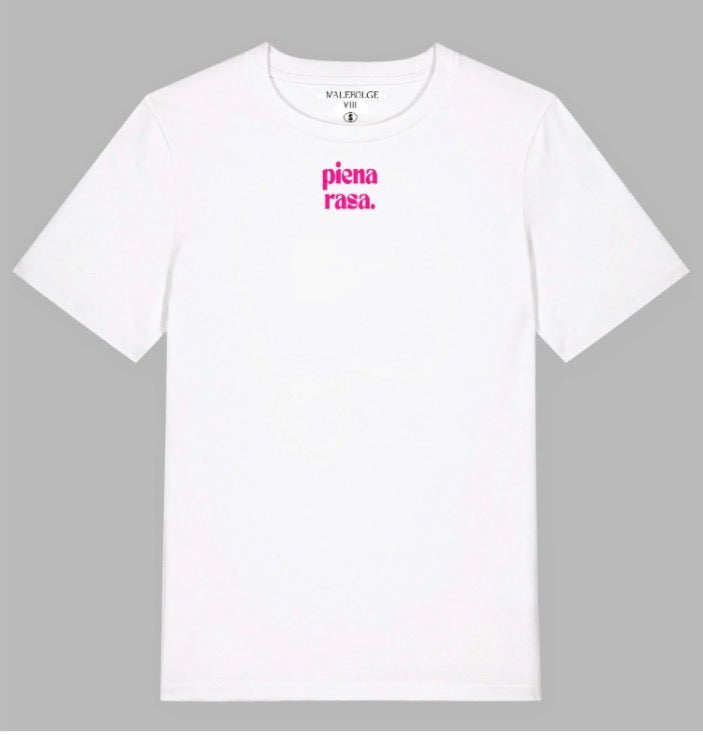 T-SHIRT PIENA RASA RICAMO FUXIA