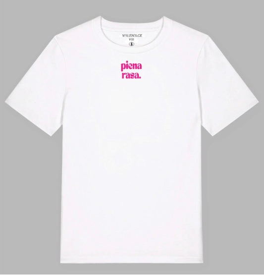 T-SHIRT PIENA RASA RICAMO FUXIA