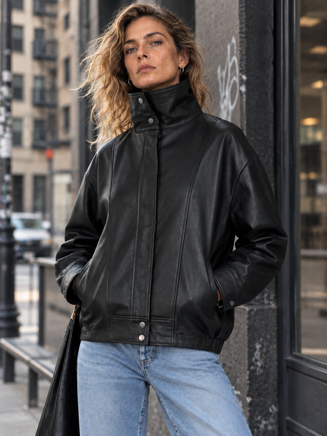 BOMBER PHOENIX BLACK NAPPA