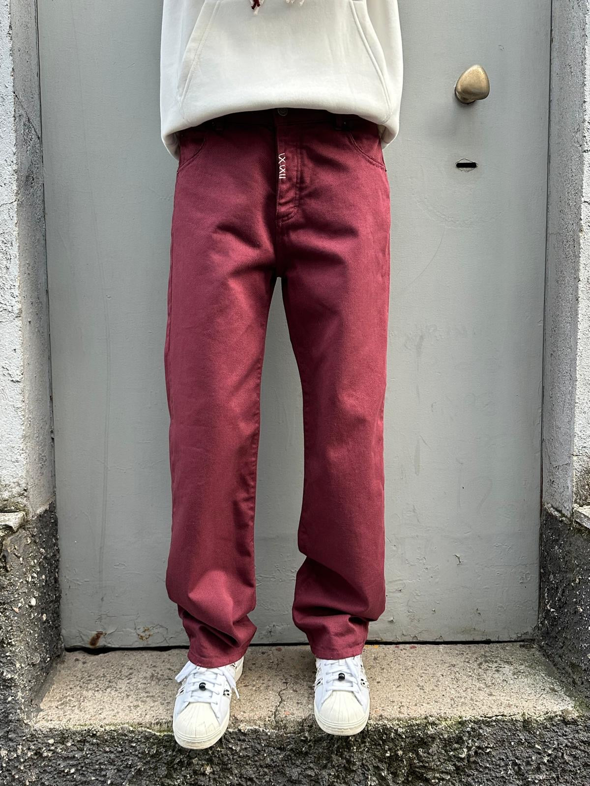 JEANS WIDE Col.BURGUNDY