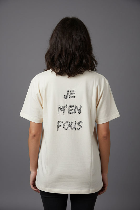 T-SHIRT PANNA JE M’EN FOUS CRISTALLI