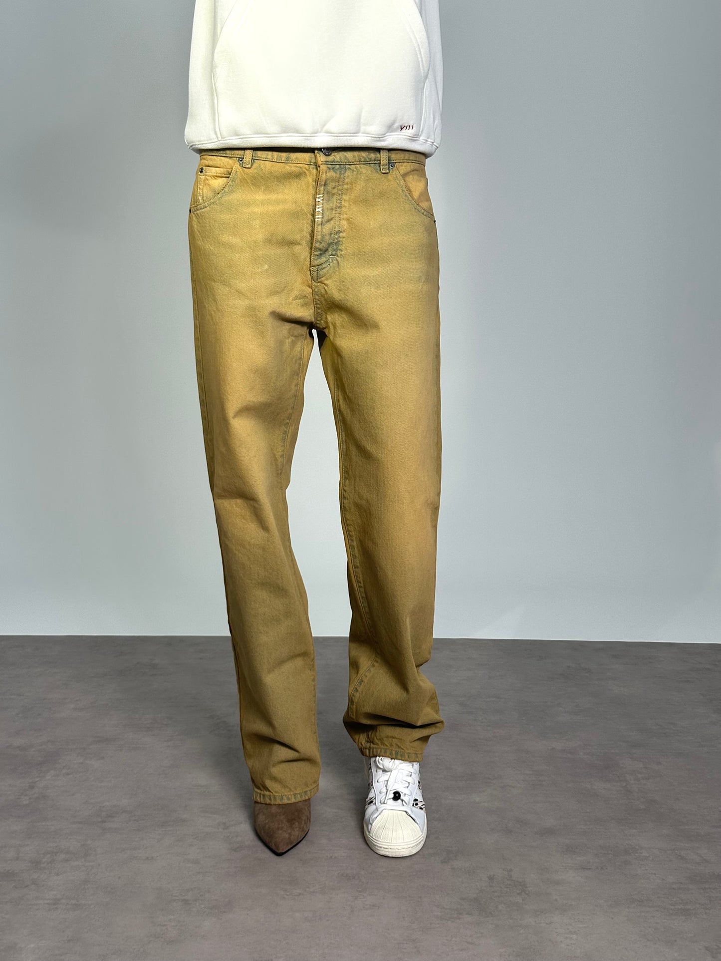 JEANS WIDE Col. MUSTARD BLEACH