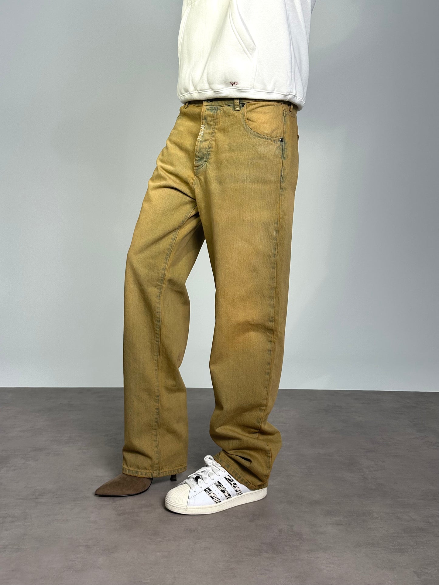 JEANS WIDE Col. MUSTARD BLEACH