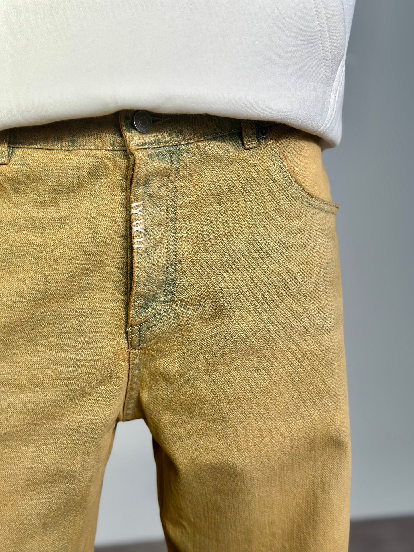 JEANS WIDE Col. MUSTARD BLEACH