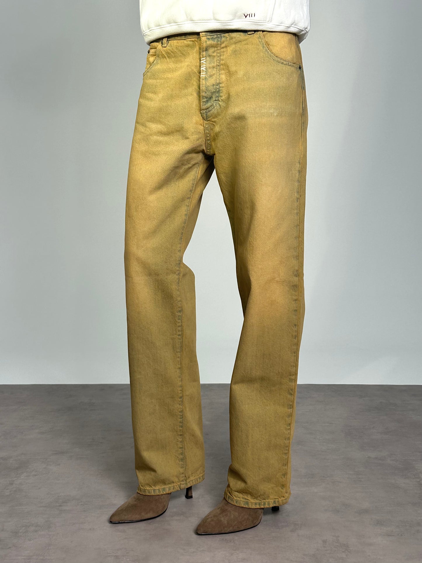 JEANS WIDE Col. MUSTARD BLEACH
