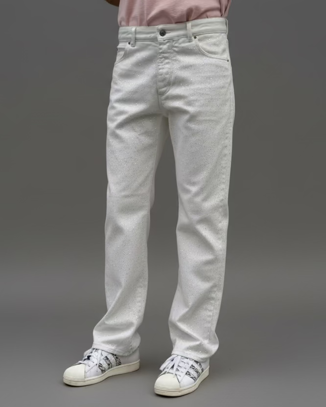 JEANS WIDE col.GLAMOUR SILVER « poudre de paillettes »