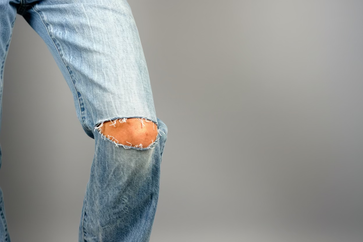 JEANS WIDE coul. STONE RIP