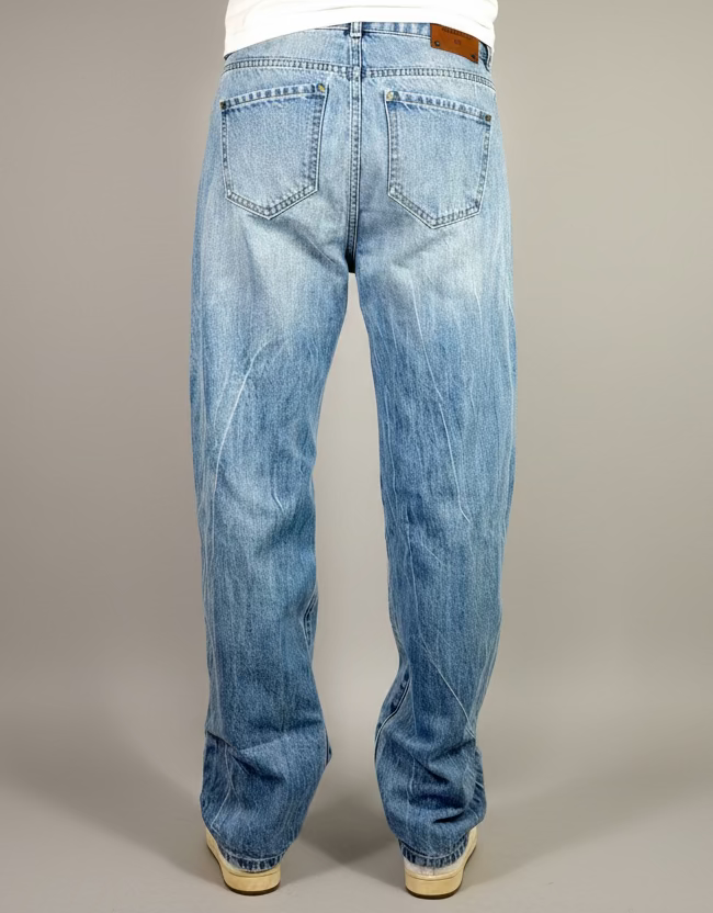 JEAN LARGE coul. STONE RIP avec Patch