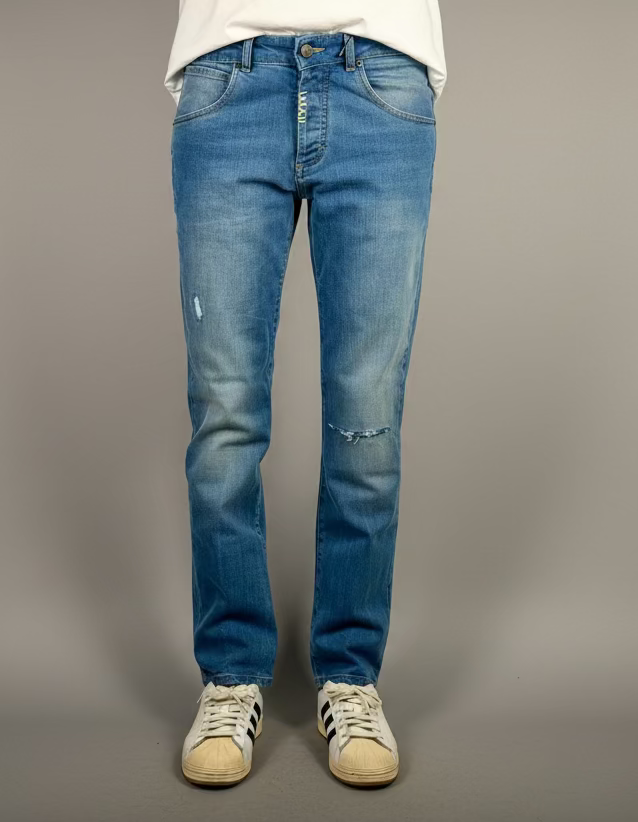 JEANS REGULAR col.STONE RIP