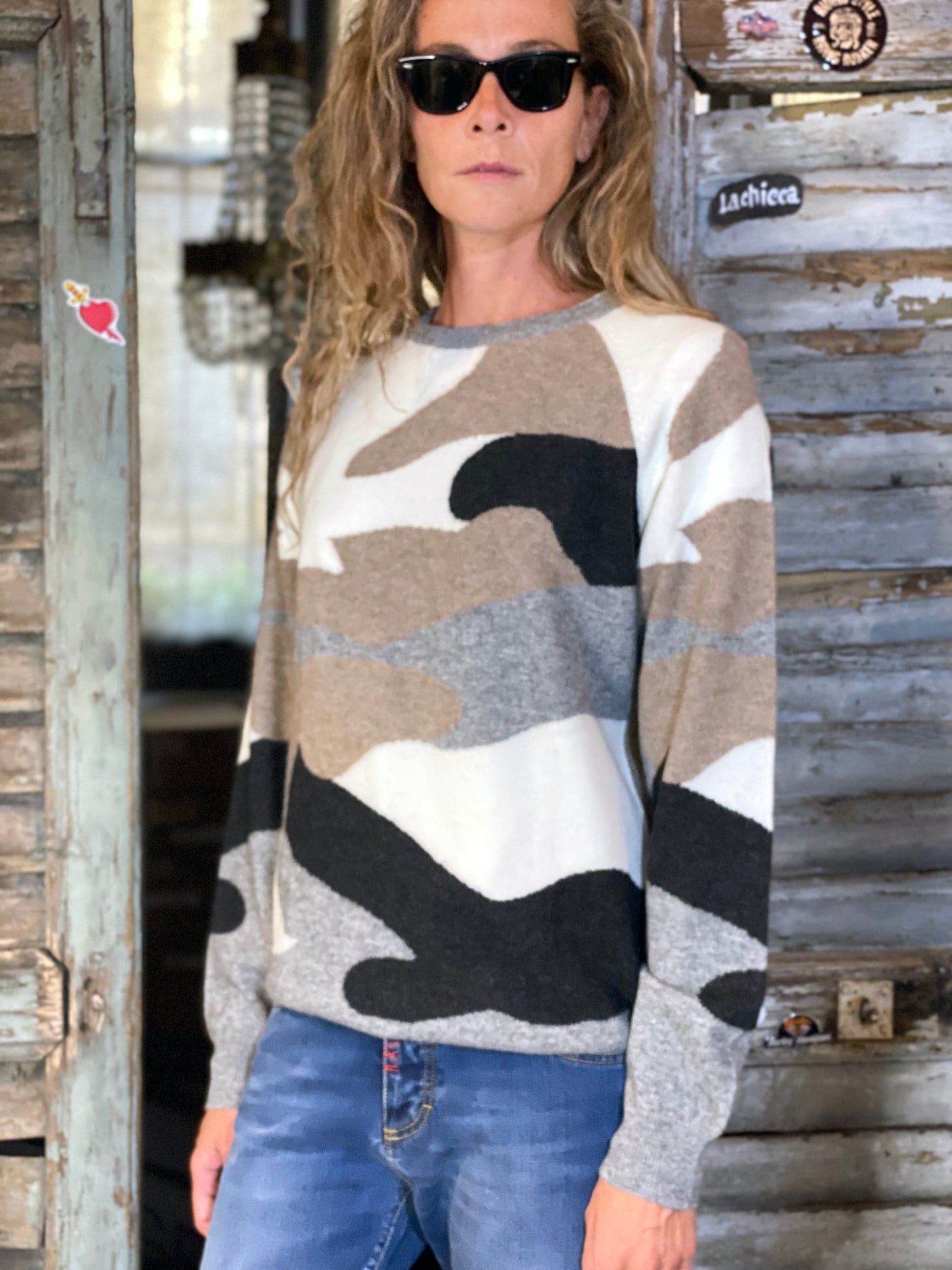 PULLOVER CASHMERE CAMOUFLAGE